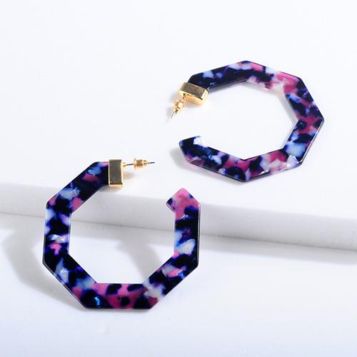 

Hot Sale Acrylic Hoop Earrings For Women Big Circle Acetate Resin Geometric Statement Hoops Fashion Zircon