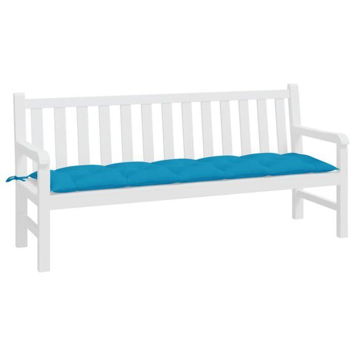 VidaXL Coussin de Banc de Jardin, Revêtement de Banc avec Jeux de Cordes, Coussin d'Extérieur Imperméable, Bleu Clair 361625