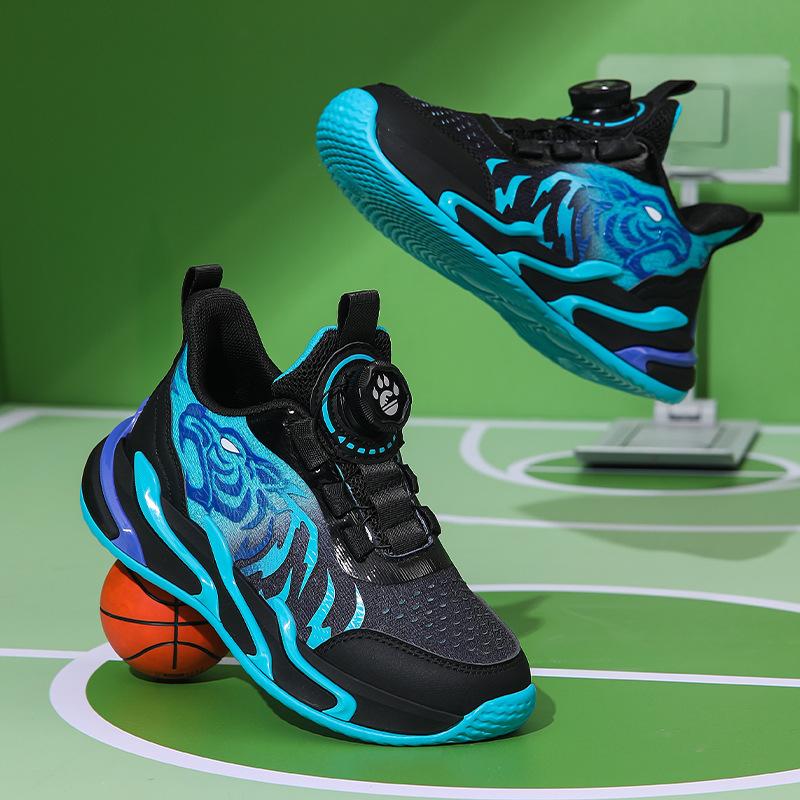 Boys' Fashion Running Shoes 2025 Mesh Breathable Non-slip Cartoon Wear-resistant Versatile Sports Shoes Medium and Older Children's Basketball Shoes