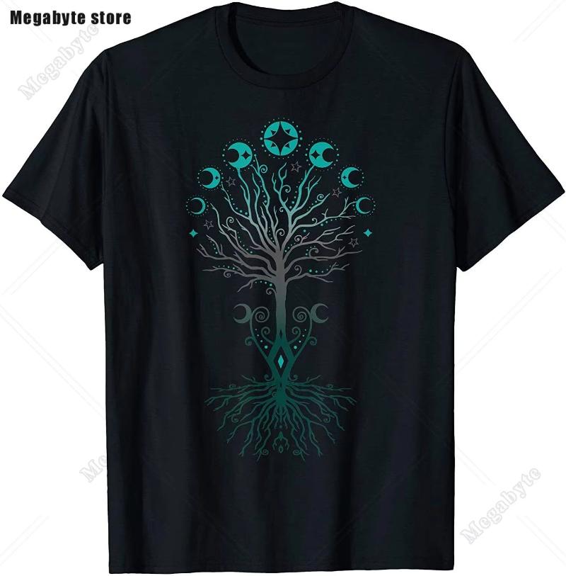 Classic Tree of Life Yin Yang Design T-Shirt Man's T-shirt Leisure T Shirt Kawaii Men Clothing Cotton Beach Short Sleeve