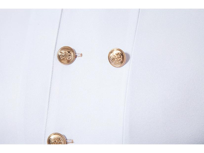 Camisa Casual Masculina de Outono/Inverno 2023 com Gola Alta e Abotoadura Dupla - Tamanho Europeu