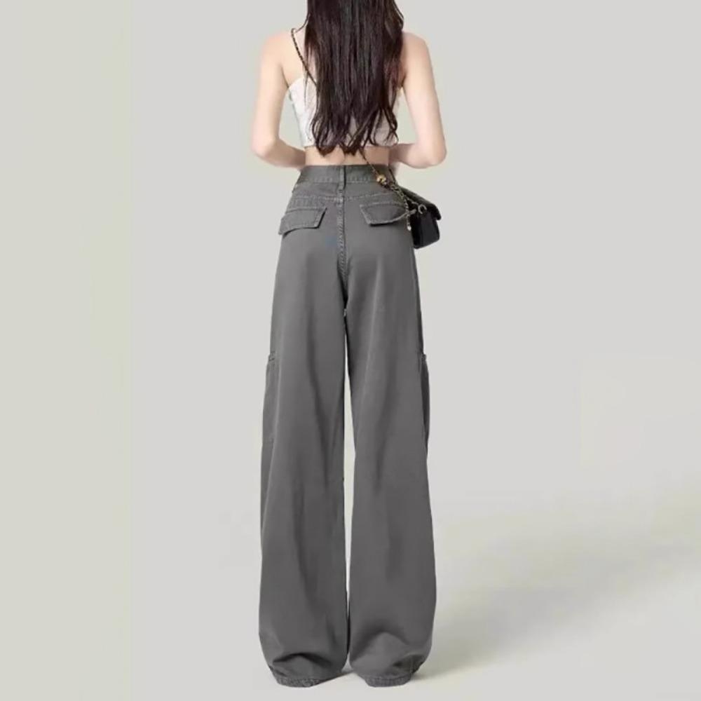 Versatile Fashion Design Sense Loose Mopping Jeans Women's Spring and Autumn New Thin Wide-leg Jeans Tide