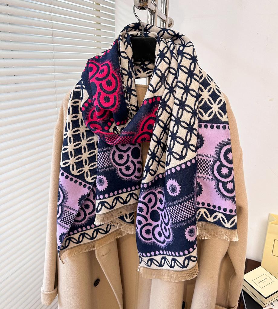 Printing Fashion Luxury  Designer Winter Women Scarf Cashmere Thicken Warm Shawl Pashmina Scarves Poncho Wrap Ladies