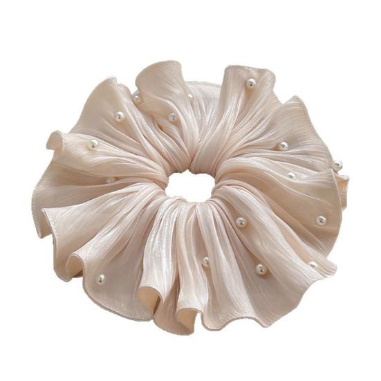 Hair Tie Imitation Pearls Large Elastic Hair Band Double Layer Soft Fabric Hair Scrunchie Hair Accessories