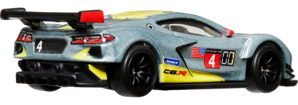 Hot Wheels Car Culture Race Day Corvette Vehicle Toy Diecast Model Ages 3 and Up C8.R Car, Gray, HRV95,