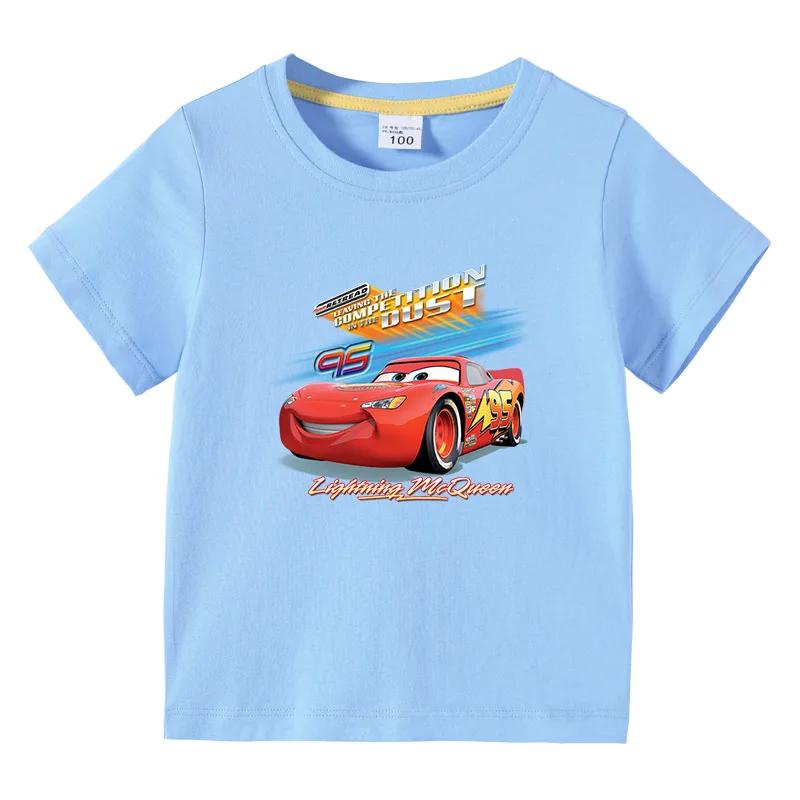 Potdemiel Summer Disney McQueen Car Kid Shirts Boys T-shirt Short-sleeved for Children's Baby Tee Clothes Kids Tops