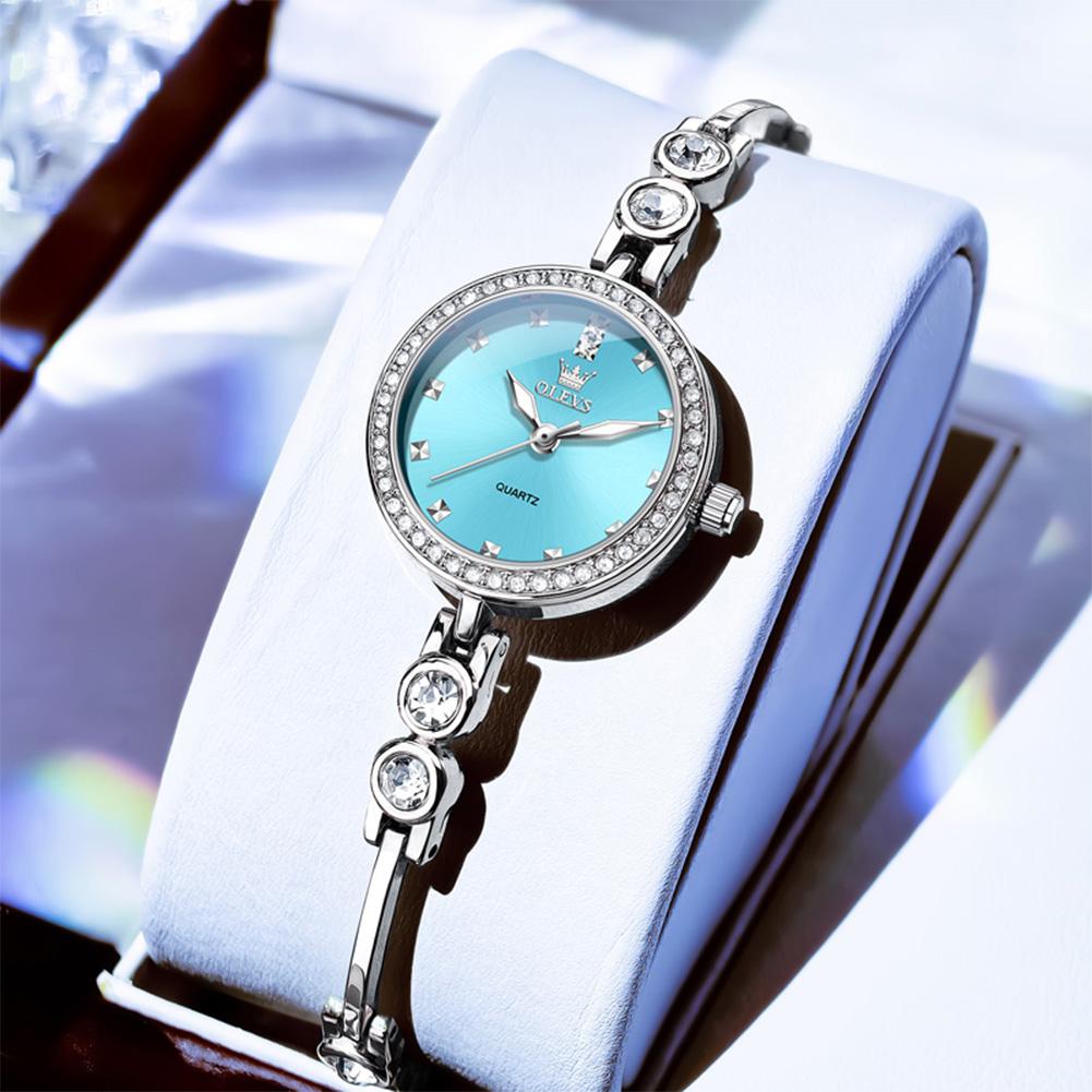 OLEVS Watch for Women Fashion Elegant Female Quartz Rose Gold Wristwatch 3ATM Waterproof Rhinestone Bracelet Ladies Clock