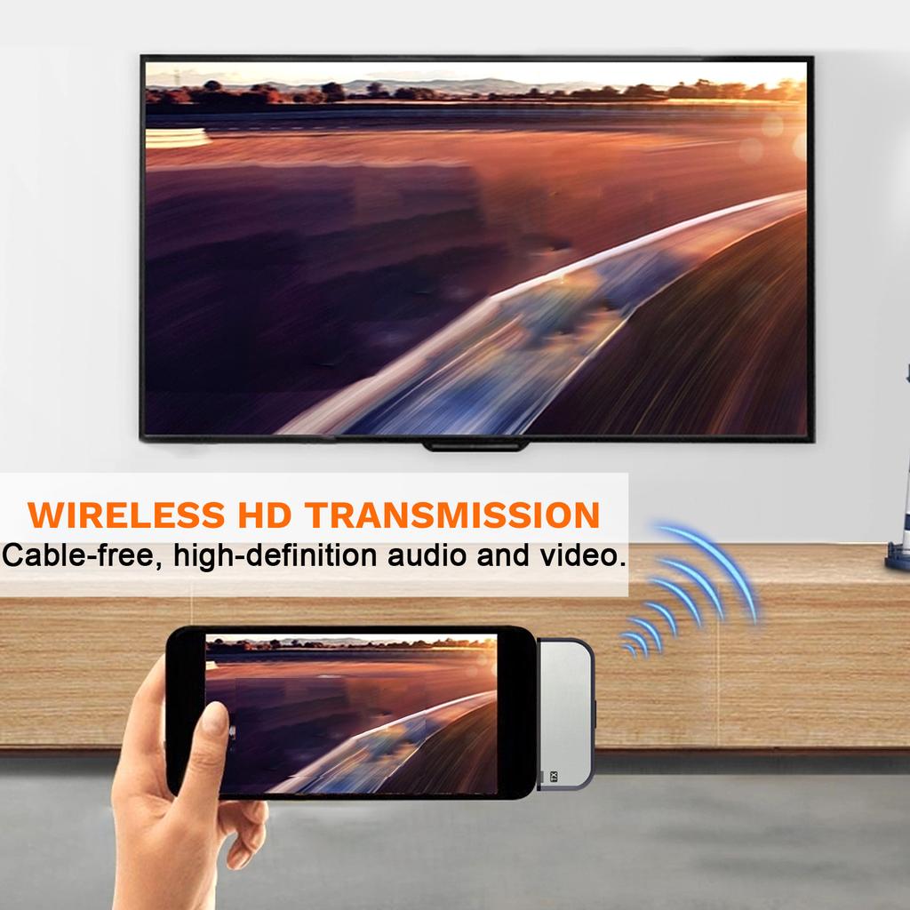 Transmissor e Receptor Sem Fio Ponto a Ponto de 50m, Dispositivo de Compartilhamento de Tela, Transmissão de Alta Definição de Computador para TV