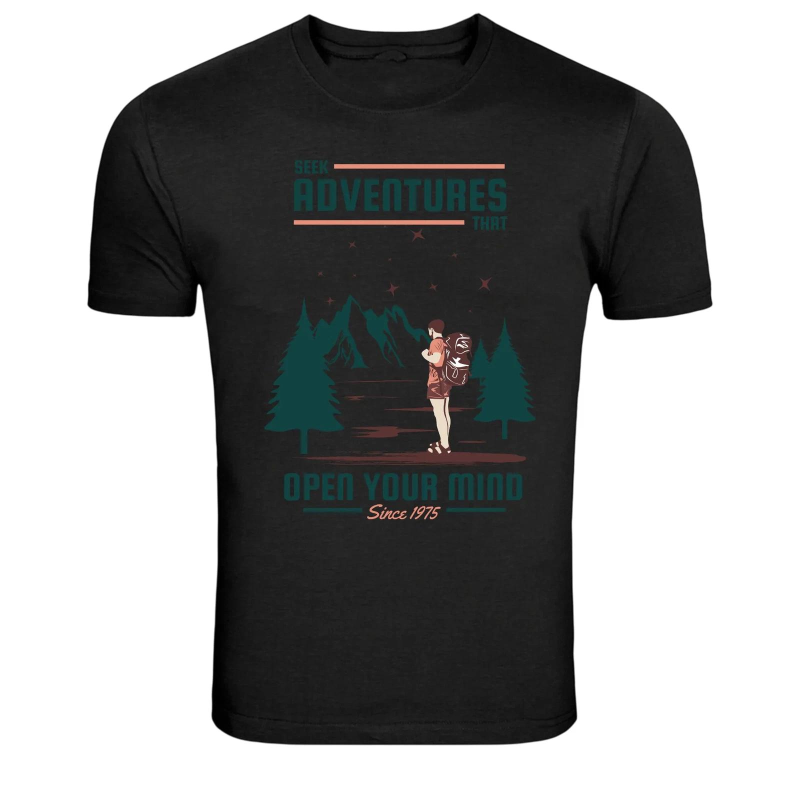 Seek Adventures Open Your Mind Hiking Graphic T-Shirt S