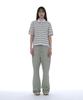 PARTIMENTO WOMEN Double Layered Stripe Polo Tee_Sky