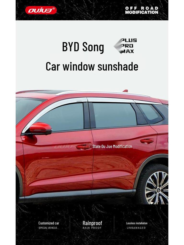 Electroplated Rain Guards for BYD Song Pro/PLUS/MAX DMI Window Eyebrows