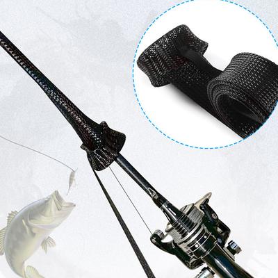 6 Piezas Calcetines Protectores para Caña de Pescar con Cuerda Elástica Calcetines para Caña de Pescar Giratoria Funda de Malla para Caña Accesorios para Herramientas de Pesca