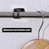 Clear Black Curtain Rod Holders Pack of 4 No Drilling Self-Adhesive Curtains Or Towel Rail Hooks for Hanging Curtains