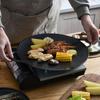 Non Stick Grill Plate Cast Iron Baking Tray Barbecue Accessory BBQ Grill Pan  Camping
