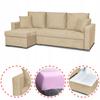 Bella Corner Sofa Bed with Sleeping Function, Corner Sofa, Family Furniture, Beige Velvet