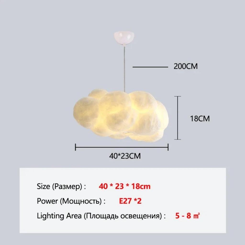 JOYBLISS Cloud Chandelier Restaurant Lamps Modern White Floating Cloud Pendant Light Dining Room Hanging Lamp Kitchen Island Decor Light