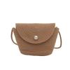 Trendy Light Brown Woven Bag Versatile Casual Travel Shoulder Purse For Ladies