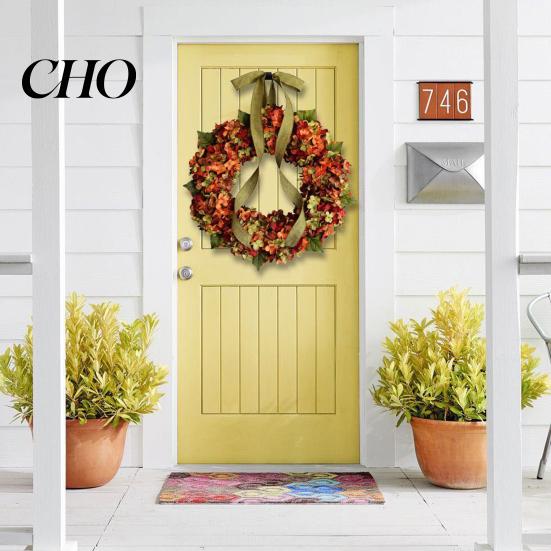 Corona Estacional de Calidad Premium Artificial de Otoño para Puerta Principal Rústica Floral de Hortensia Alta Calidad Navideña con Lazo Acción de Gracias Cosecha
