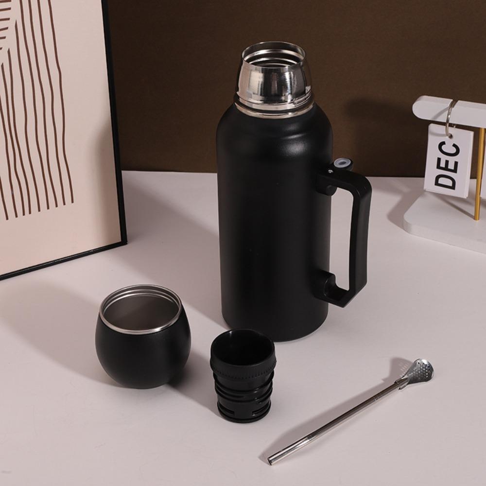 1,3L Yerba Mate Thermosflasche Edelstahl Thermobecher Tragbare Isolierflasche Camping