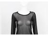 Women's Sexy Black Mesh Long Sleeve Shirt – Super Elastic, See-through, Perfect for Spring & Autumn