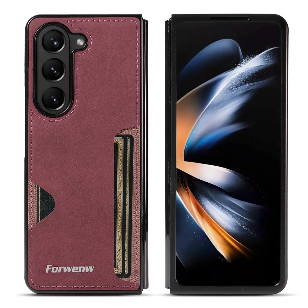 Leather Case For Samsung Galaxy Z Fold 7 6 5 4 3 ZFold7 Fold7 Fold6 Fold5 Fold4 Fold3 Card Slots Cards Holder Phone Cover