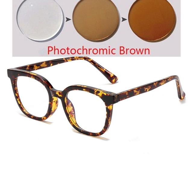 0 -0.5 -0.75 To -6.0 Anti Blue Rays Aspherical Lens Leopard Frame Oval Minus Diopter Glasses Unisex TR90 Prescription Spectacles