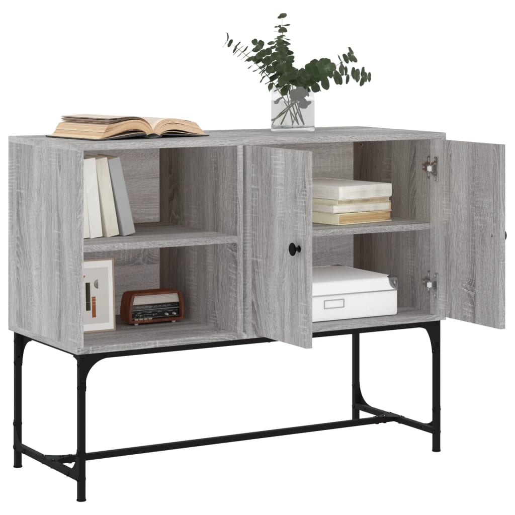 Sideboard In Grey Sonoma 100 X 40 X 79.5 Cm Engineered Wood