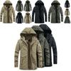Luxuriously Faux Fur Lined Men's Parka Coat Hoodie Zipper Winter Jacket