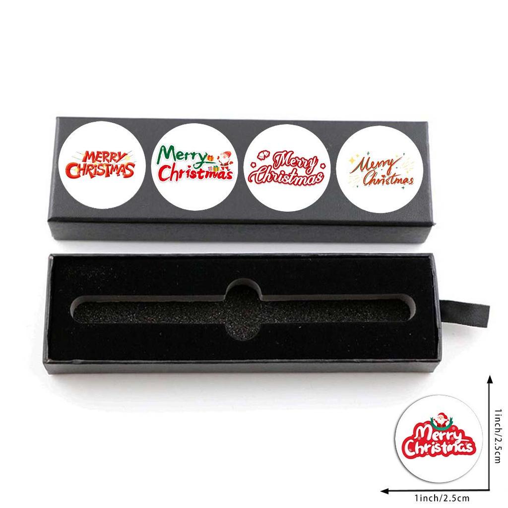 In-Stock Christmas Round Stickers - 500 Labels/Roll (2.5cm) for Gift Box Sealing
