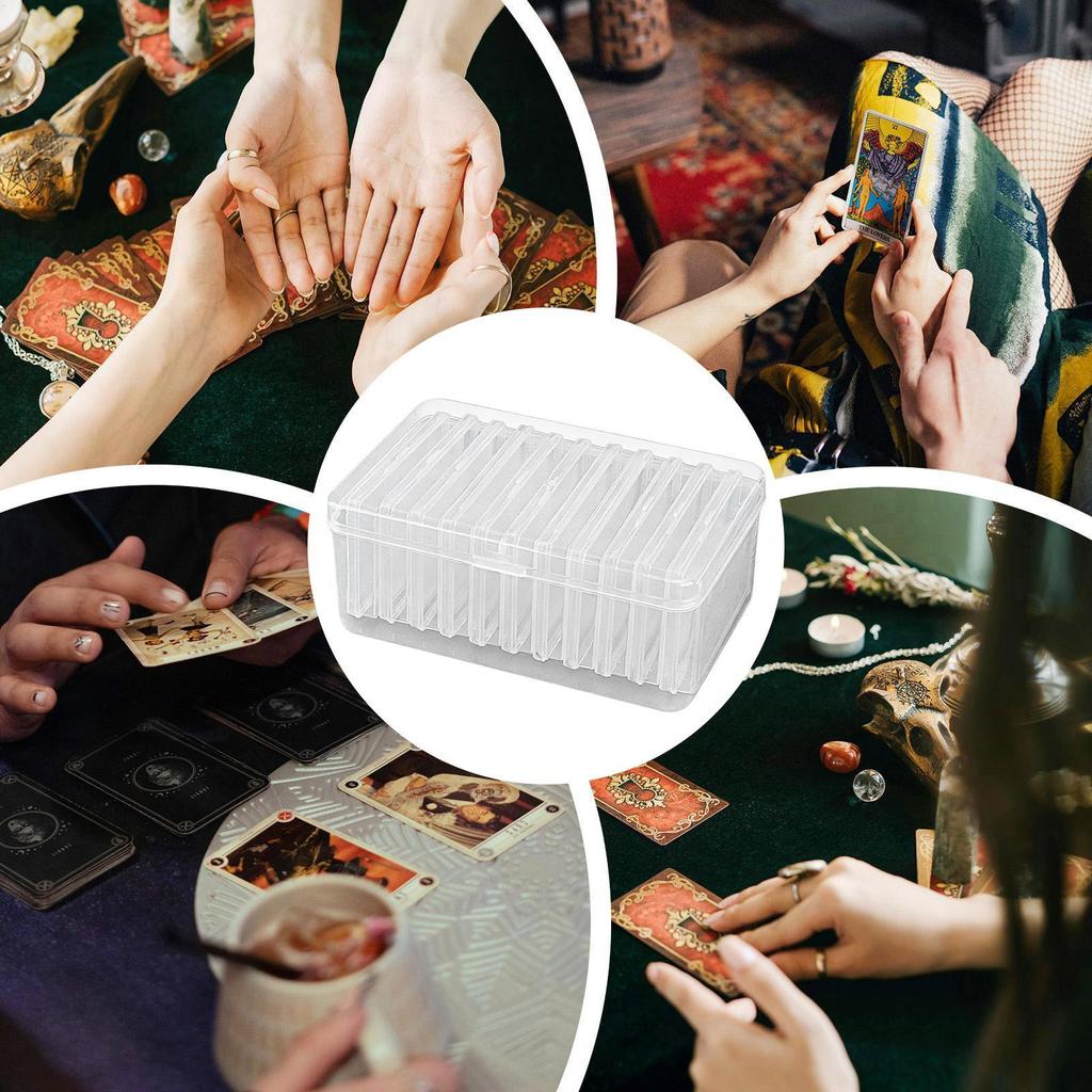 Playing Card Box Transparent Square Organizer Card Deck Case Storage Box For Jewelry Hardware Parts Craft Small Items Collection