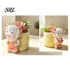 Healing Style Plant Holder Cute Lamb Planter, Cartoon Sheep Carring Bag Pot, Desk Decorative Ornament Small Resin Flower Pot for Succulents,