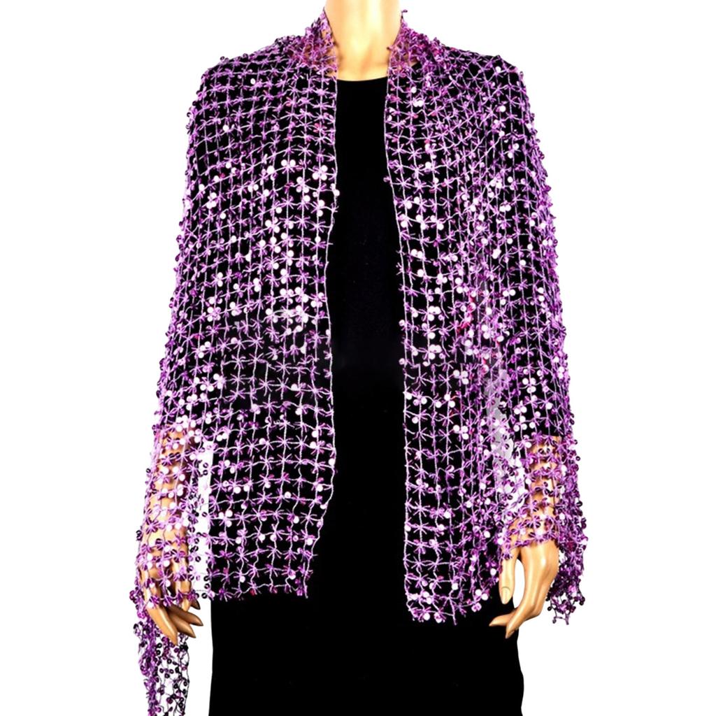 Eleganter Pailletten-Schal für Abendkleid Schimmernde Damenmode Stola 1920er Jahre Stil Schulterwickel für Kleider