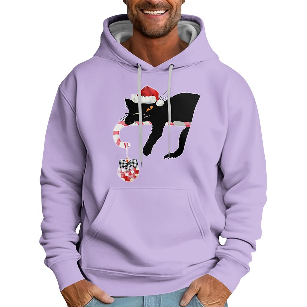 Christmas Print Loose Men's Hoodie