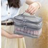 1pc Double Layer Mesh Makeup Bag, Wash Bag, Women's Portable New Large Capacity Storage Bag, Cosmetics Storage Bag