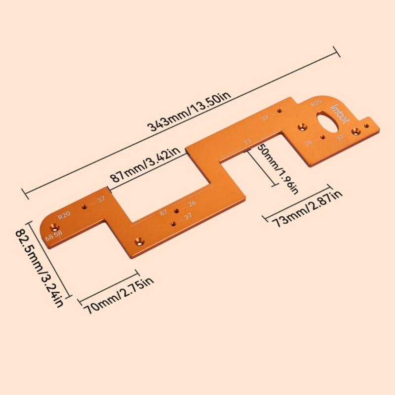 Aluminum Wood Grooving Guide Arcs Grooving Mold Woodworking Round Corner Radius Templates Mold Grooving Tool for Closet