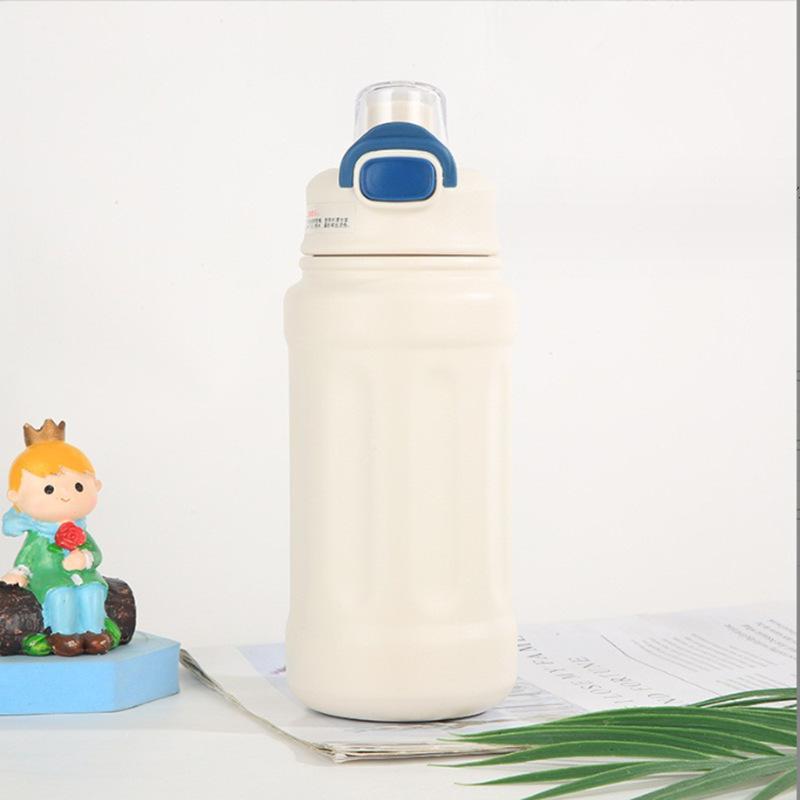 Thermosflasche mit Magnetdeckel Outdoor Sport Edelstahl Wasserflasche Kalt und warm halten Isolierte Vakuumflasche 1000ml Tasse