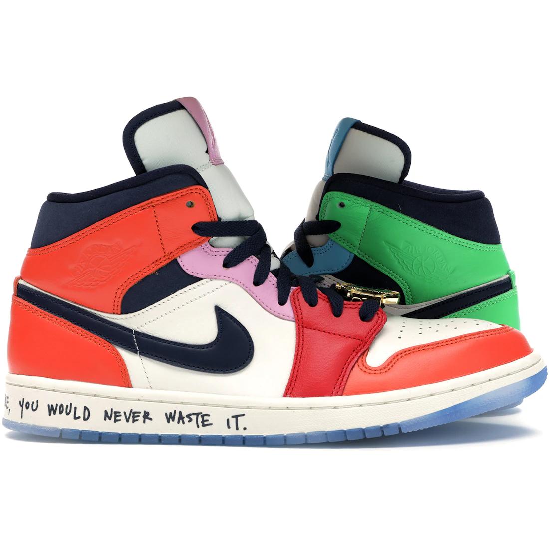 

NewMelody Ehsani x Jordan Air Jordan 1 Mid Fearless Женские баскетбольные кроссовки CQ7629-100 36