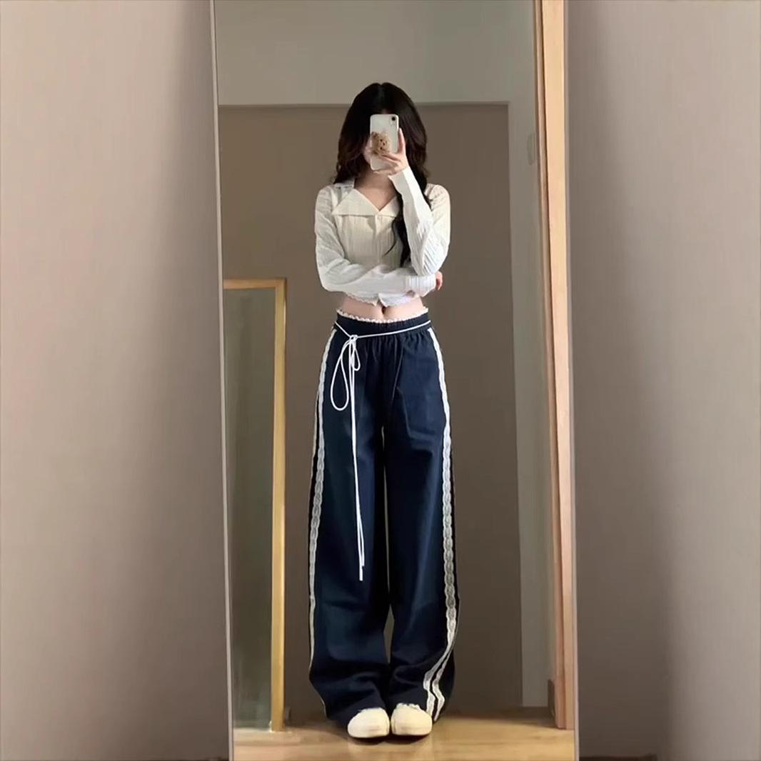 

Autumn New Women s Spicy Cargo Pants - Loose Fit Striped Casual Trousers L (Premium)