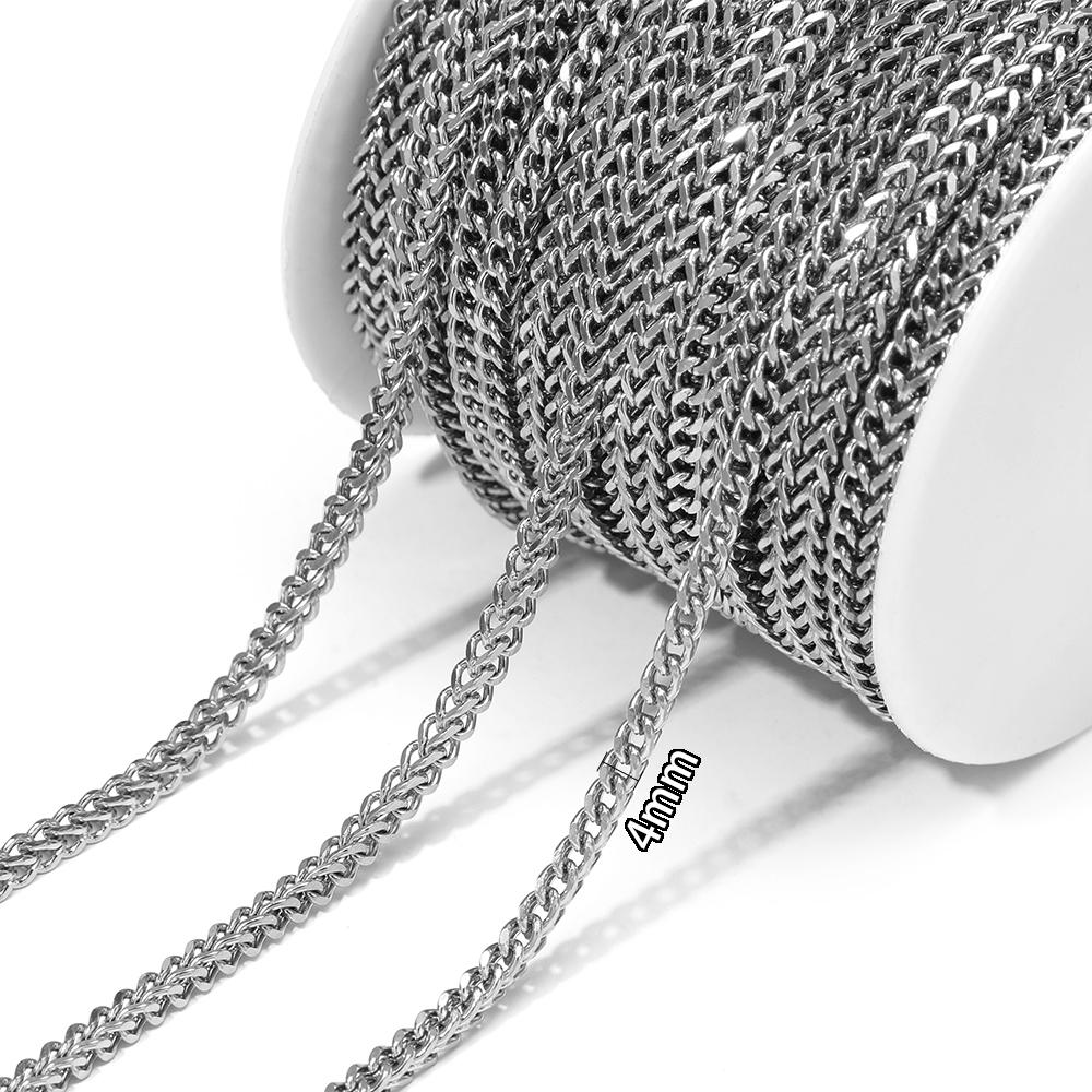 1 Meter Edelstahl Flach Quadrat Kubanische Ketten für Halskette Anhänger Verschlüsse Armbänder Zubehör DIY Schmuckherstellung Zubehör