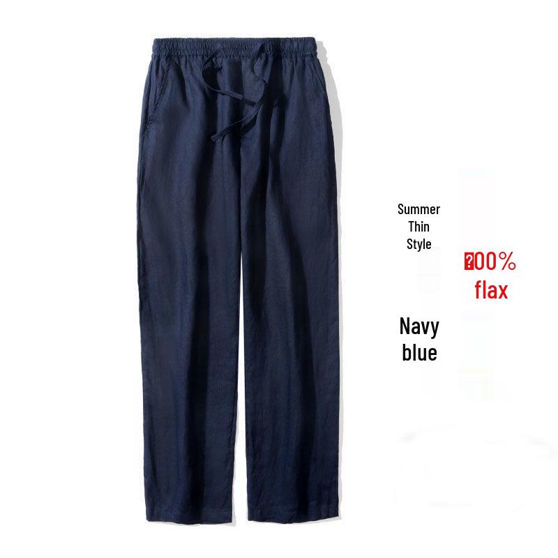 Men's Casual Loose-Fit Nine-Point Cotton and Linen Pants - Chinese Style Summer Wear