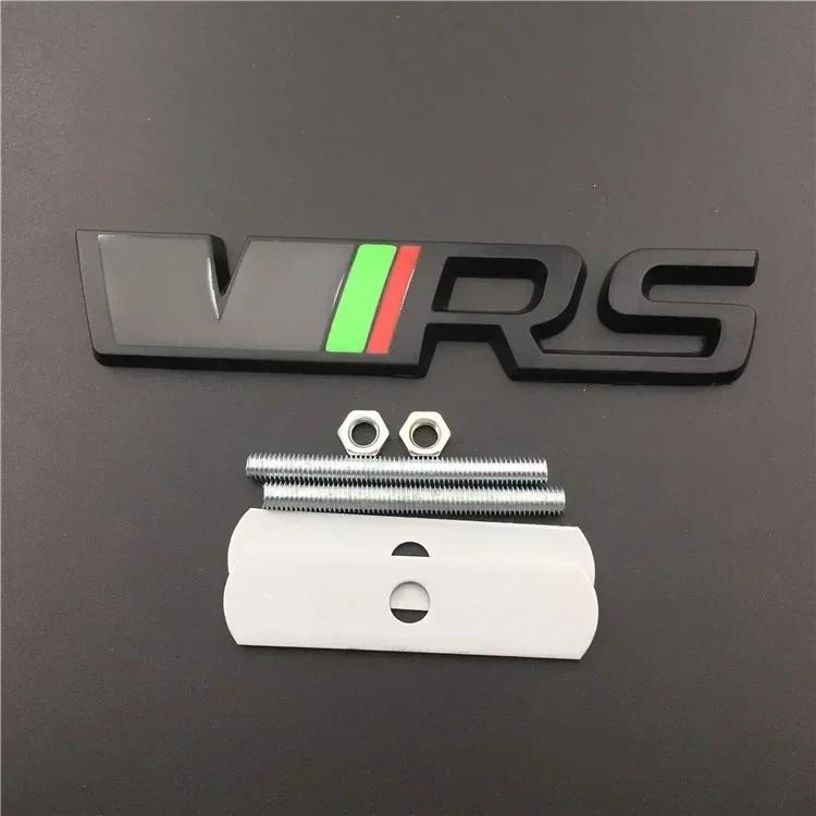 msdf2 For Skoda Rapid Kodiaq Yeti Karoq VRS 2 A7 Tour RS Octavia Fabia Superb Alloy Emblem Car Front Grille Badge Stickers Accessories