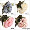 8 head DIY Decor Wedding Vintage Artificial Flowers  Rose bouquet Silk Peony  Party Decoration