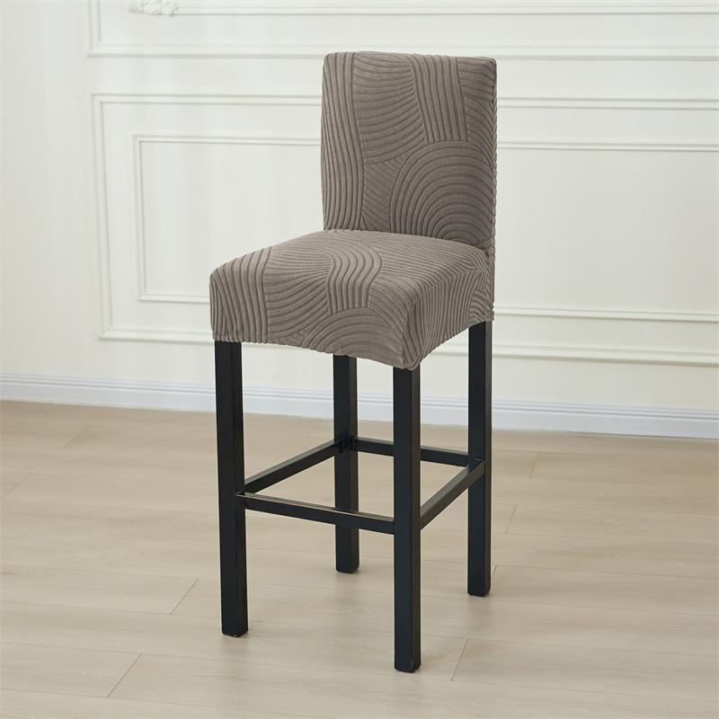 

1/6pcs All-inclusive Bar Chair Covers Stretch Jacquard Short Back Stool Seat Slipcovers Small Size Chair Case for Living Room 1pc