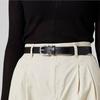 Women Black Slim Cowhide Belt Dbbe5e741bk