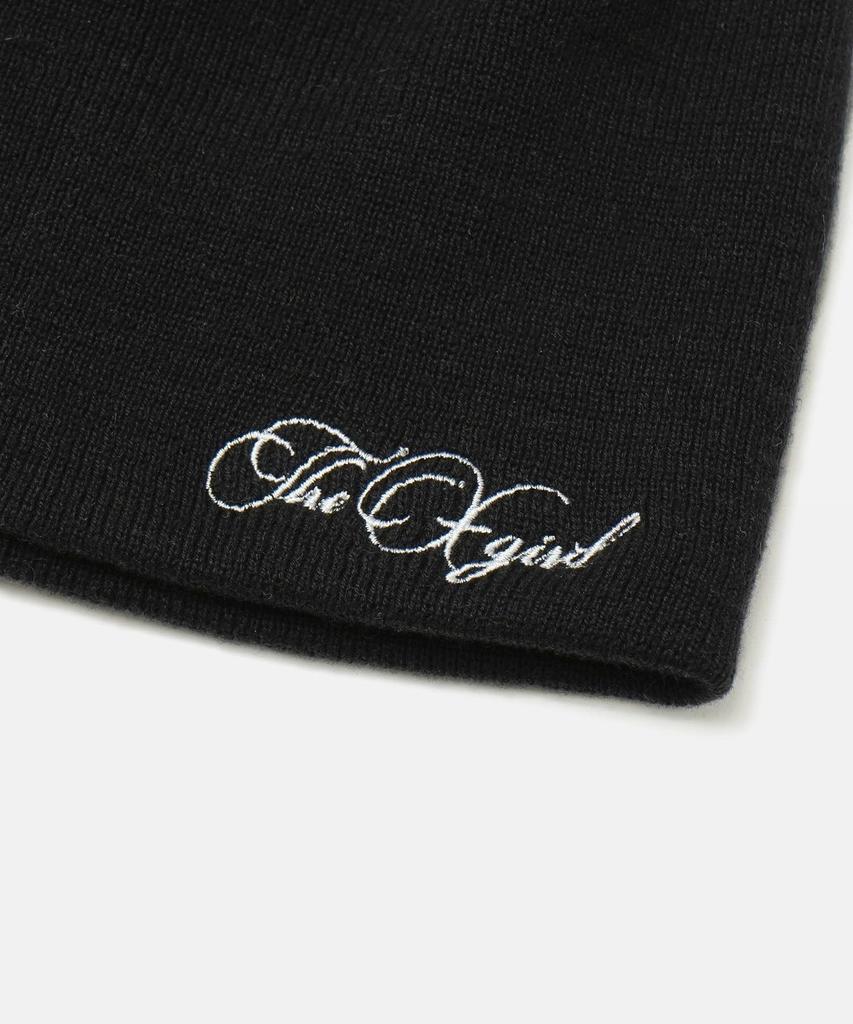 Pencil Script Logo Embroidered One Size X-girl Beanie, 105253051008, Black,