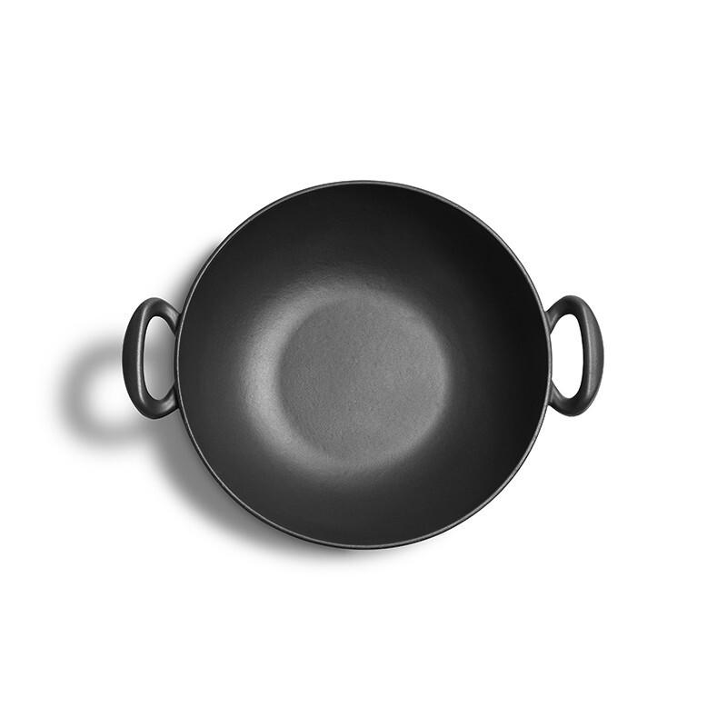 Jill May 34cm Honeycomb Cast Iron Double Handle Wok