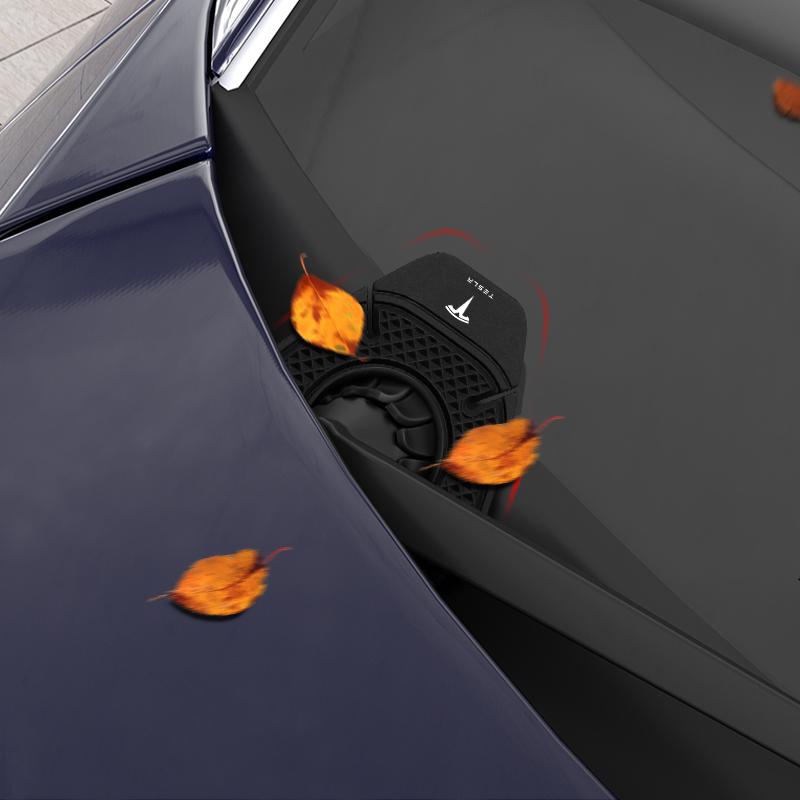 2Pcs Car Windshield Wiper Protective Cover Dust Wiper Emblem Accessories For Tesla Model 3 Model S Model X Model Y Roadster Bonina Coil