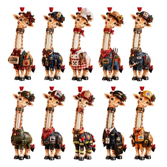 Giraffenmuster Hängende Ornamente Weihnachten Geldhalter Ornament, Acryl Geldklammer Dekoration für Leichte Dekorationen Baumtasche Auto, Süßer Beruf