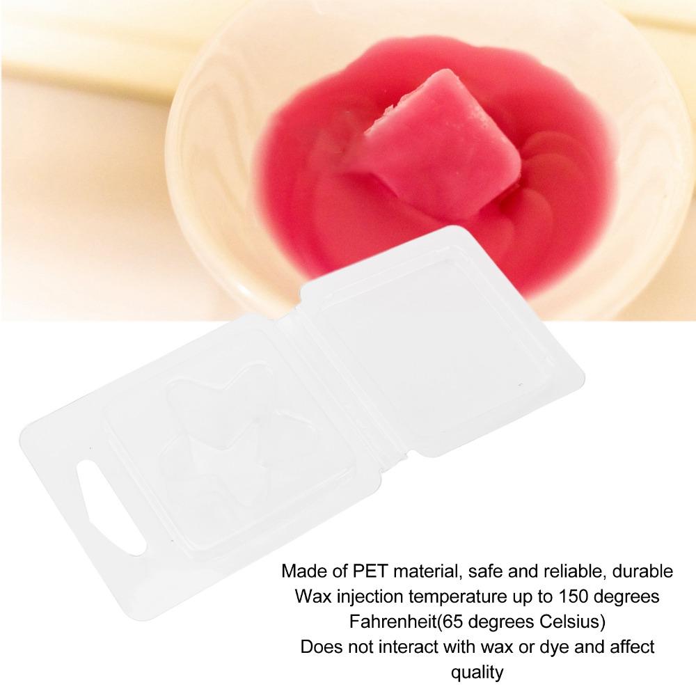 100Pcs Transparent Plastic Material Wax Melt Mold Candle Making Mold  Valentine's Day Craft
