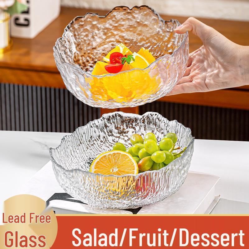 2024 Luxury Glass Fruit Plate for Living Room Coffee Table - Ideal for Snacks and Dried Fruits